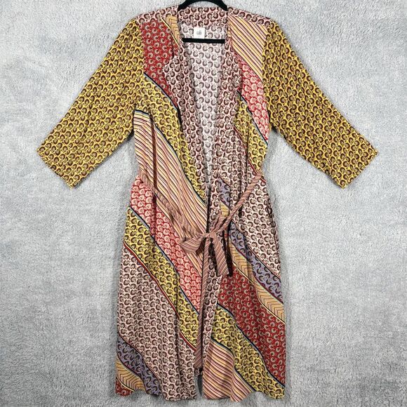 CAbi Jackets & Blazers - CAbi Poet Jacket Kimono Duster Size S Patchwork Multicolor Striped‎ Boho Tie